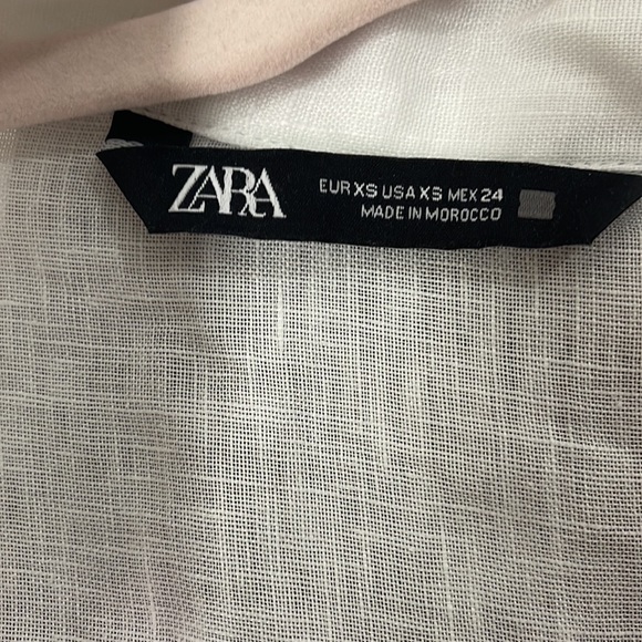 Zara Linen White Button Down Shirt Women’s XSmall - Picture 2 of 5